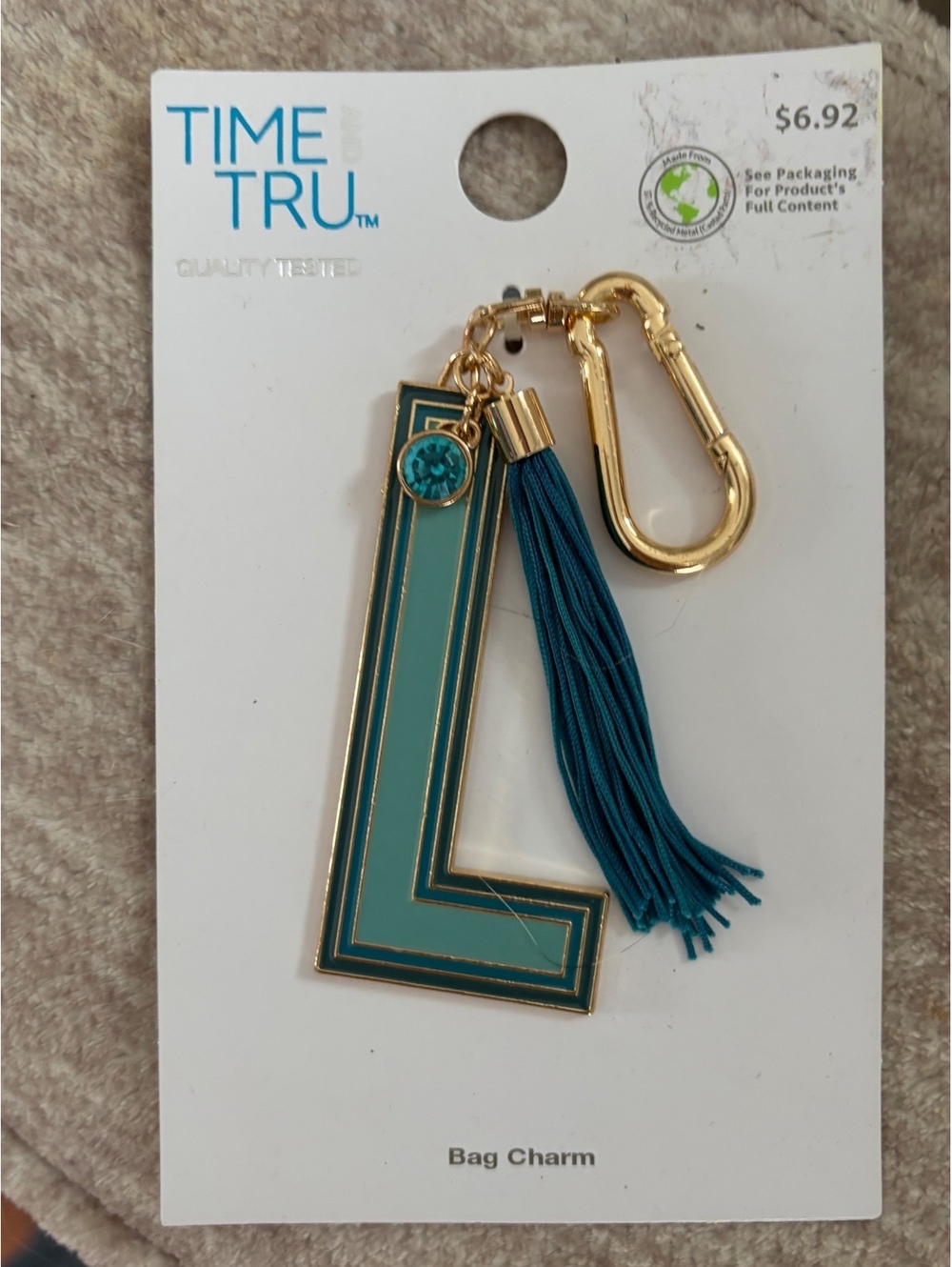 NWT L keychain or bag decoration